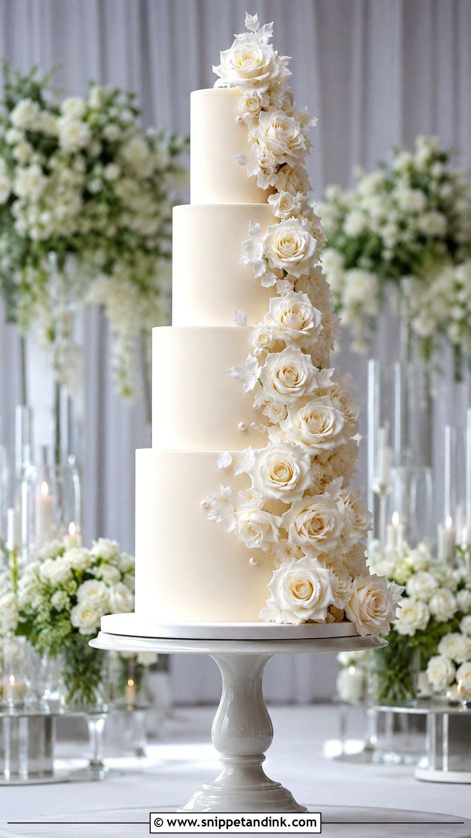 Tall Wedding Cake - Snippet and Ink - 20 Elegant Modern Wedding Cake Ideas