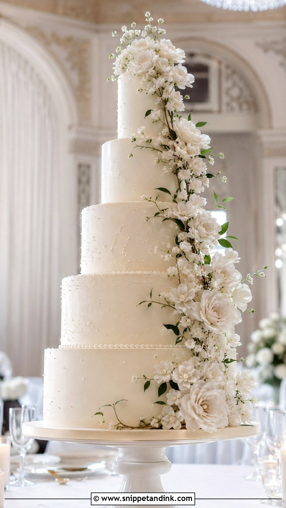 Tall Wedding Cake - Snippet and Ink - 20 Elegant Wedding Cake Designs