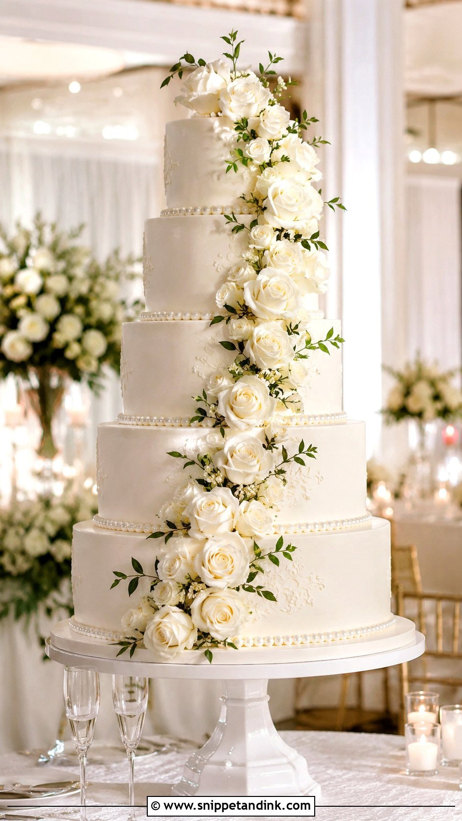 Tall Wedding Cake - Snippet and Ink - 20 Pretty Cakes for Wedding