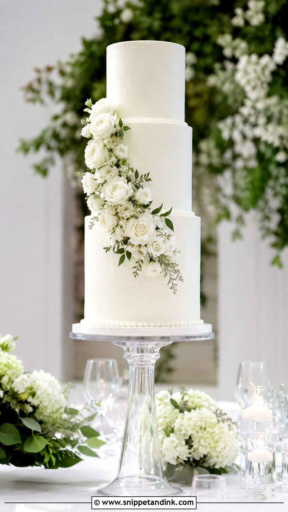 Tall Wedding Cake - Snippet and Ink - 20 Simple Wedding Cake Decor Ideas