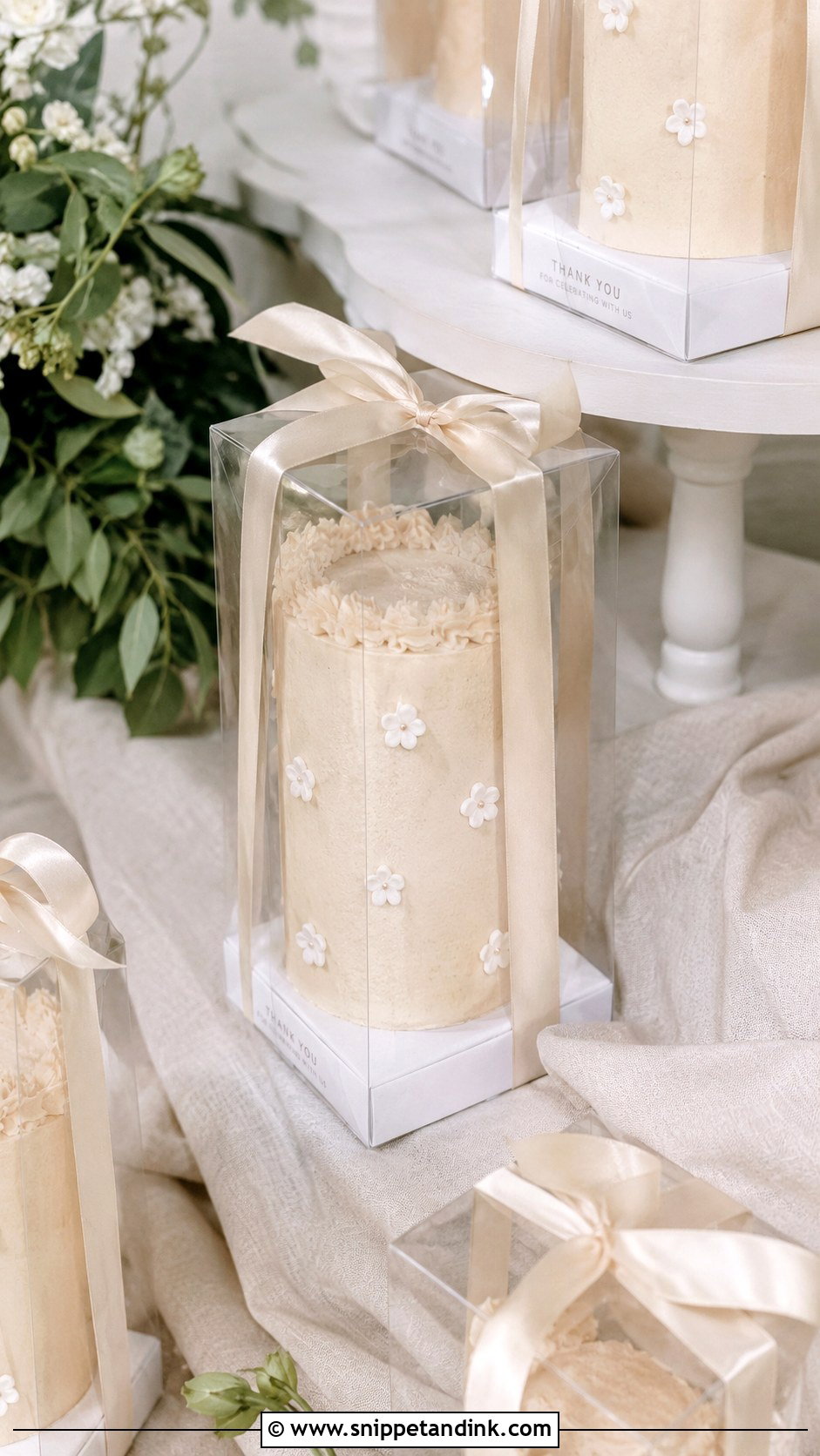 Tall Wedding Cake Favor Box - Snippet and Ink - 20 Wedding Cake Favor Boxes