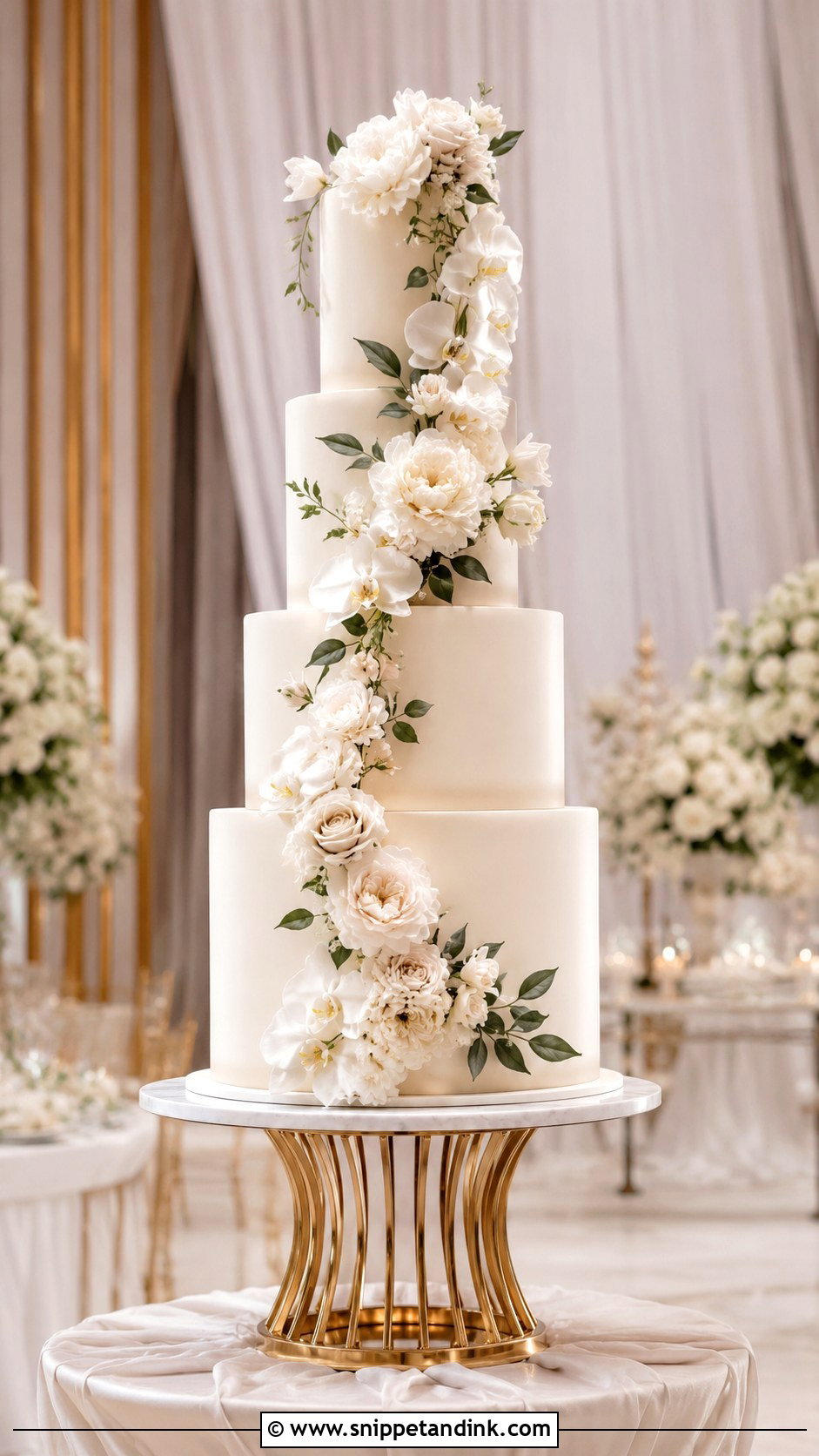 Tall Wedding Cake With Artificial Flowers - Snippet and Ink - 20 Wedding Cake Ideas with Artificial Flowers