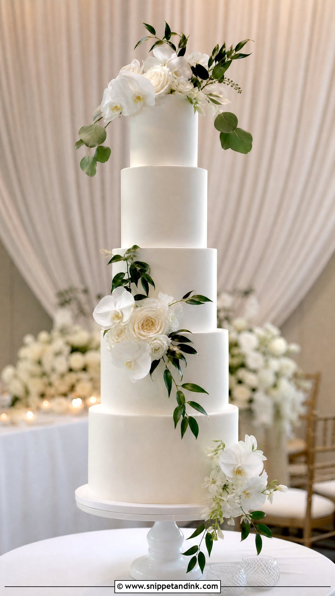 Tall Wedding Cake With Fresh Flowers - Snippet and Ink - 25 Cake Ideas with Fresh Flowers for Wedding