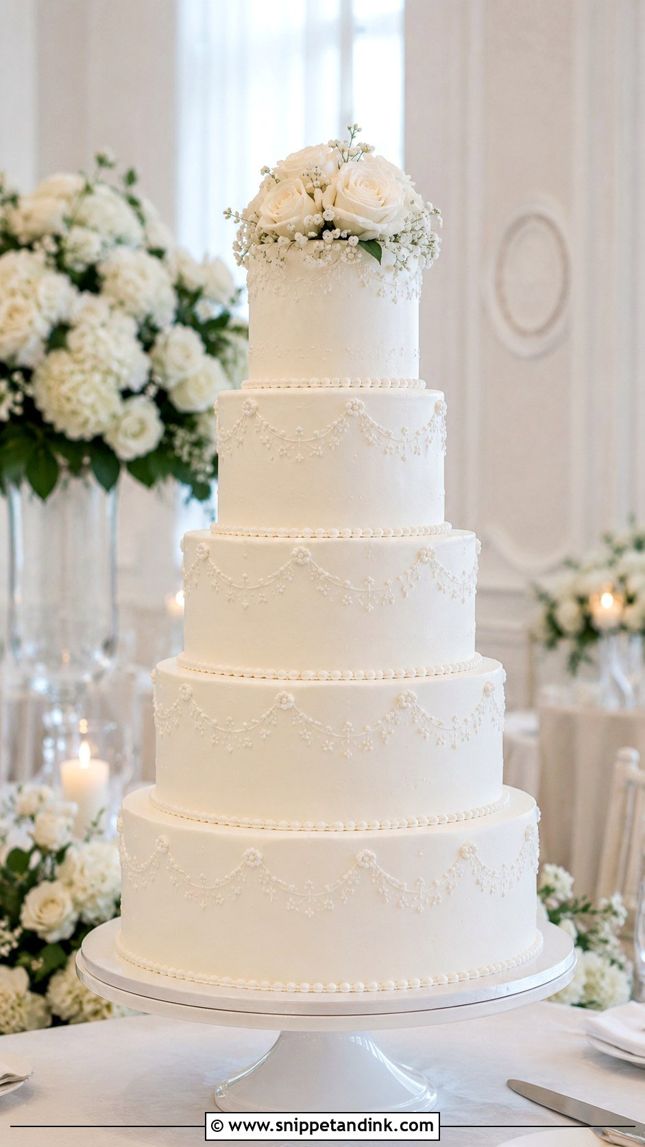 Tall White Wedding Cake - Snippet and Ink - 20 Elaborate Cakes for Wedding