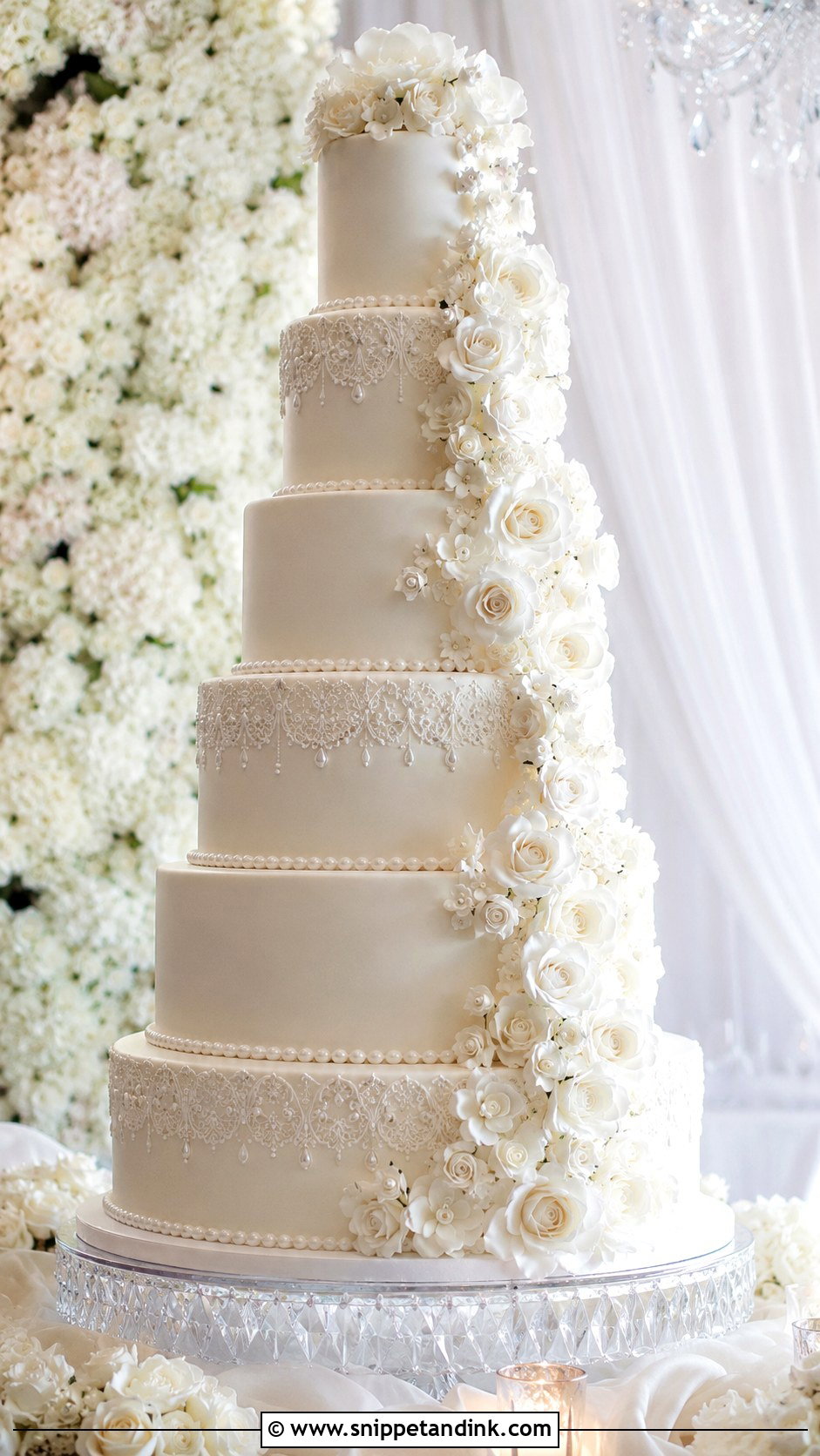 Tall White Wedding Cake - Snippet and Ink - 20 Extravagant Wedding Cakes