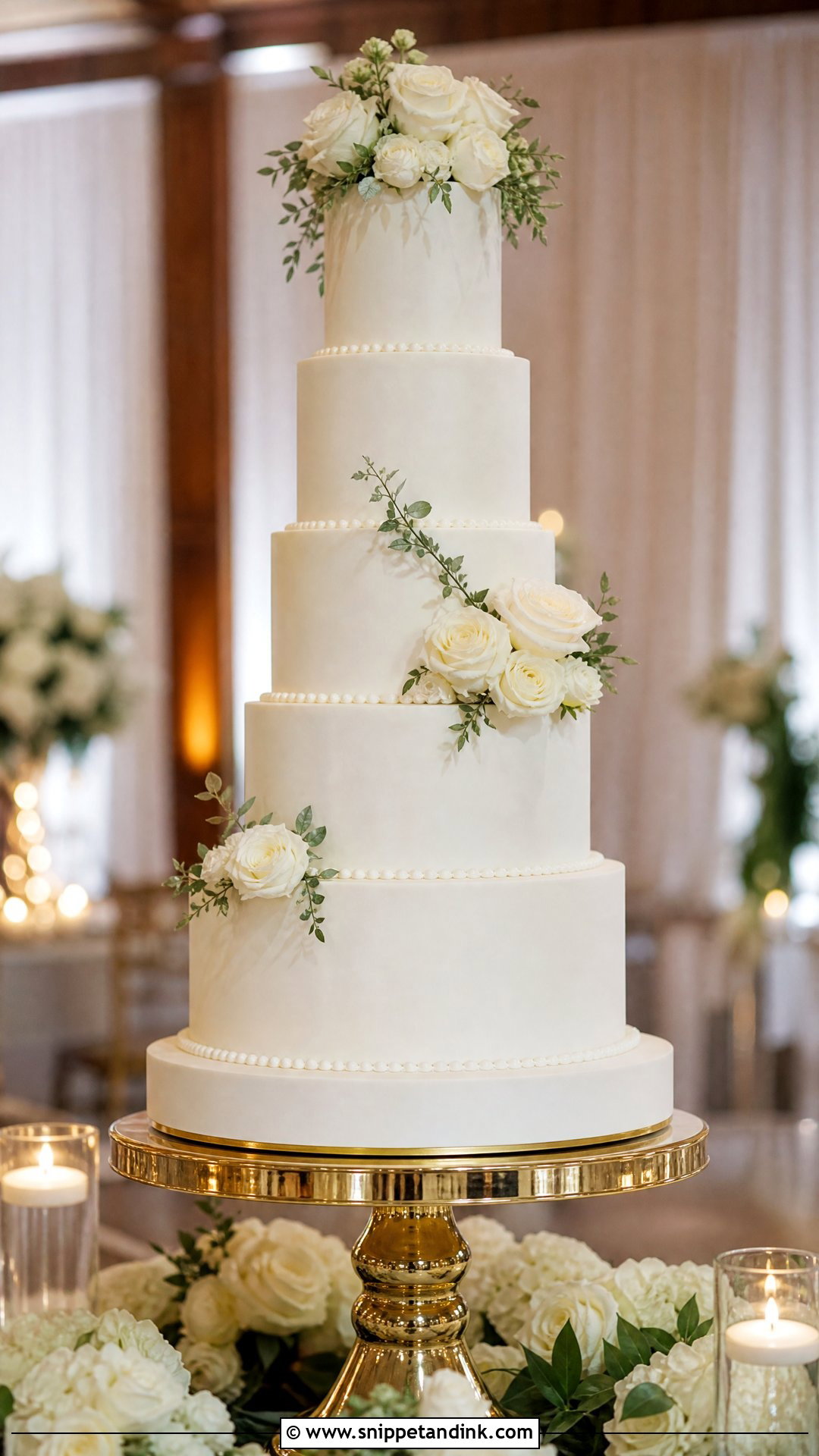 Tall White Wedding Cake - Snippet and Ink - 25 Big Cake Design Ideas for Wedding