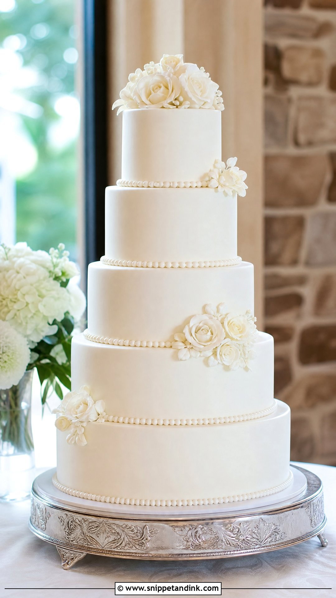 Tall White Wedding Cake - Snippet and Ink - 25 Tall Cakes for Wedding