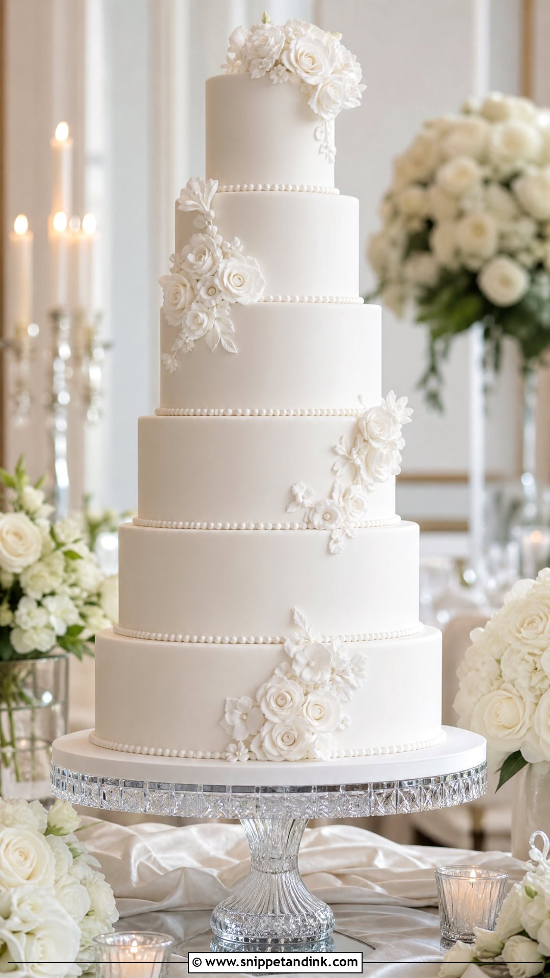 Tall White Wedding Cake - Snippet and Ink - 30 Big Cake Ideas for Wedding