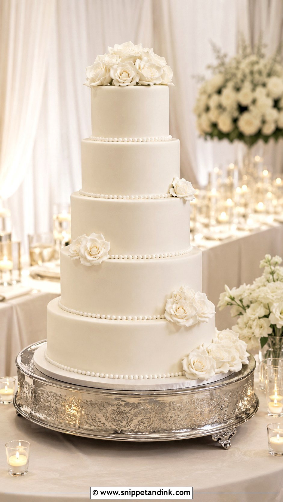 Tall White Wedding Cake - Snippet and Ink - 20 Big Wedding Cakes