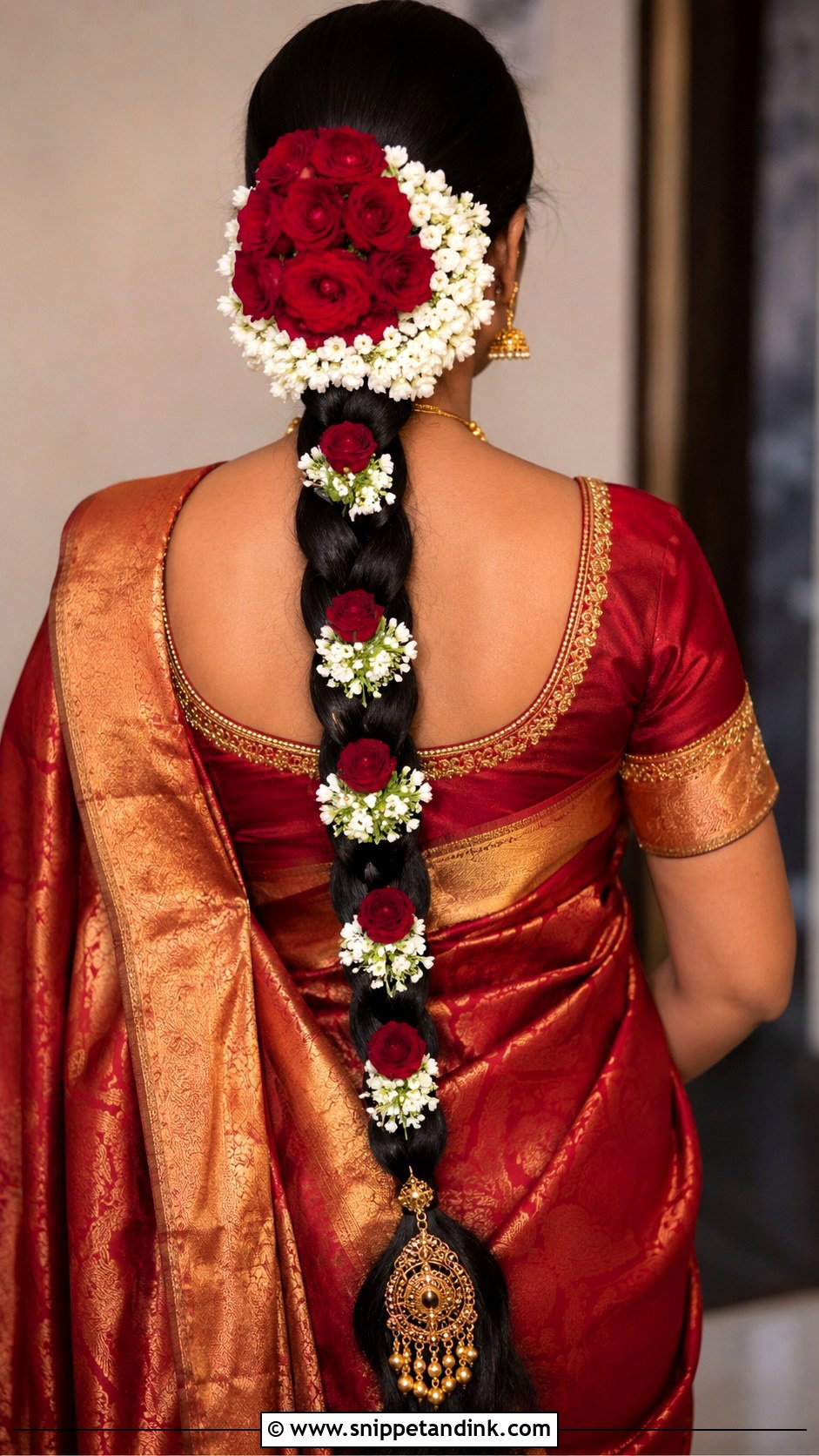 Tamil Bridal Braid With Rose Flowers - Snippet and Ink - 15 Tamil Bridal Hair Ideas