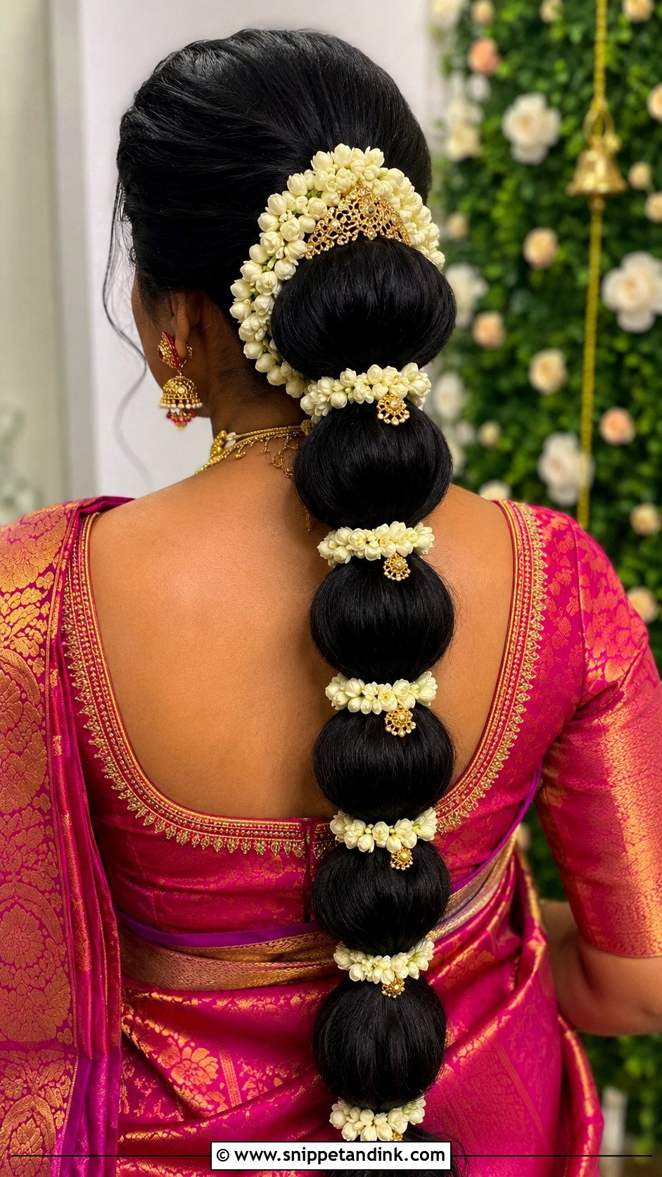 Tamil Bridal Bubble Braid - Snippet and Ink - 15 Tamil Bridal Hair Ideas