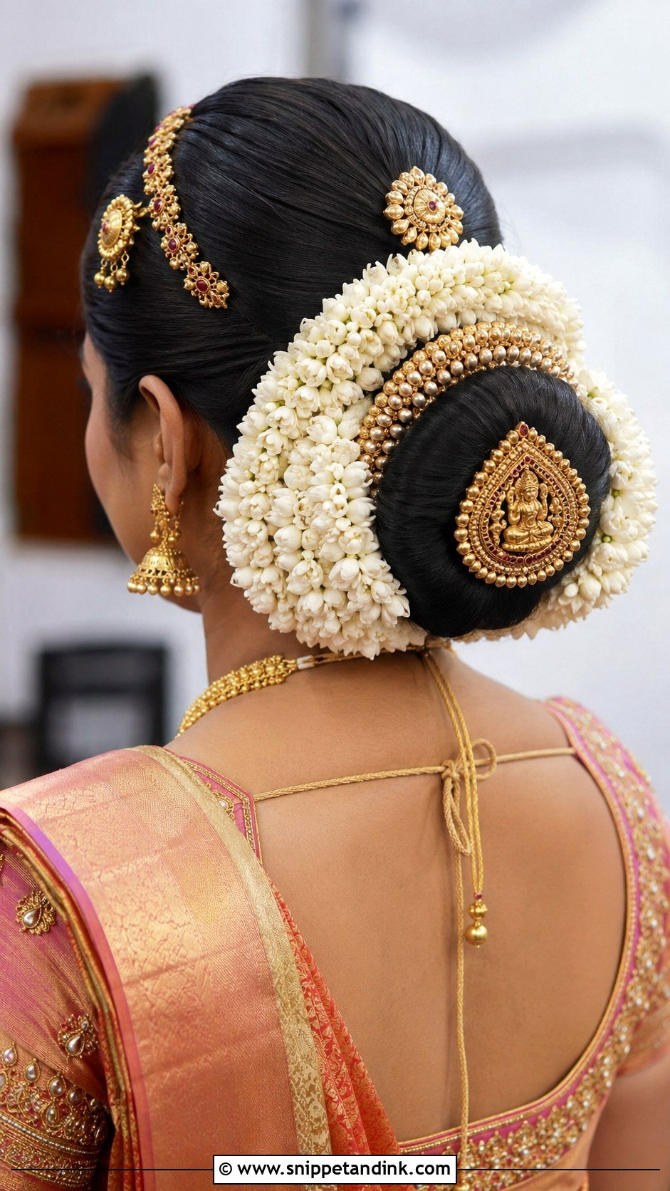 Tamil Bridal Bun With Jasmine Gajra - Snippet and Ink - 15 Tamil Wedding Hair Ideas