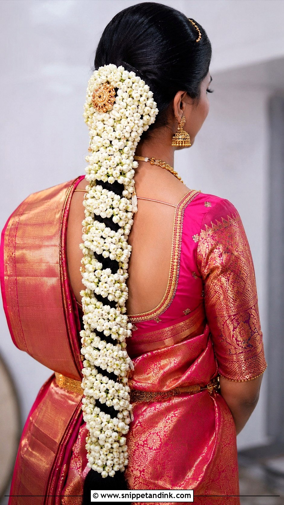 Tamil Bridal Fishtail Braid With Jasmine - Snippet and Ink - 15 Tamil Wedding Hair Ideas