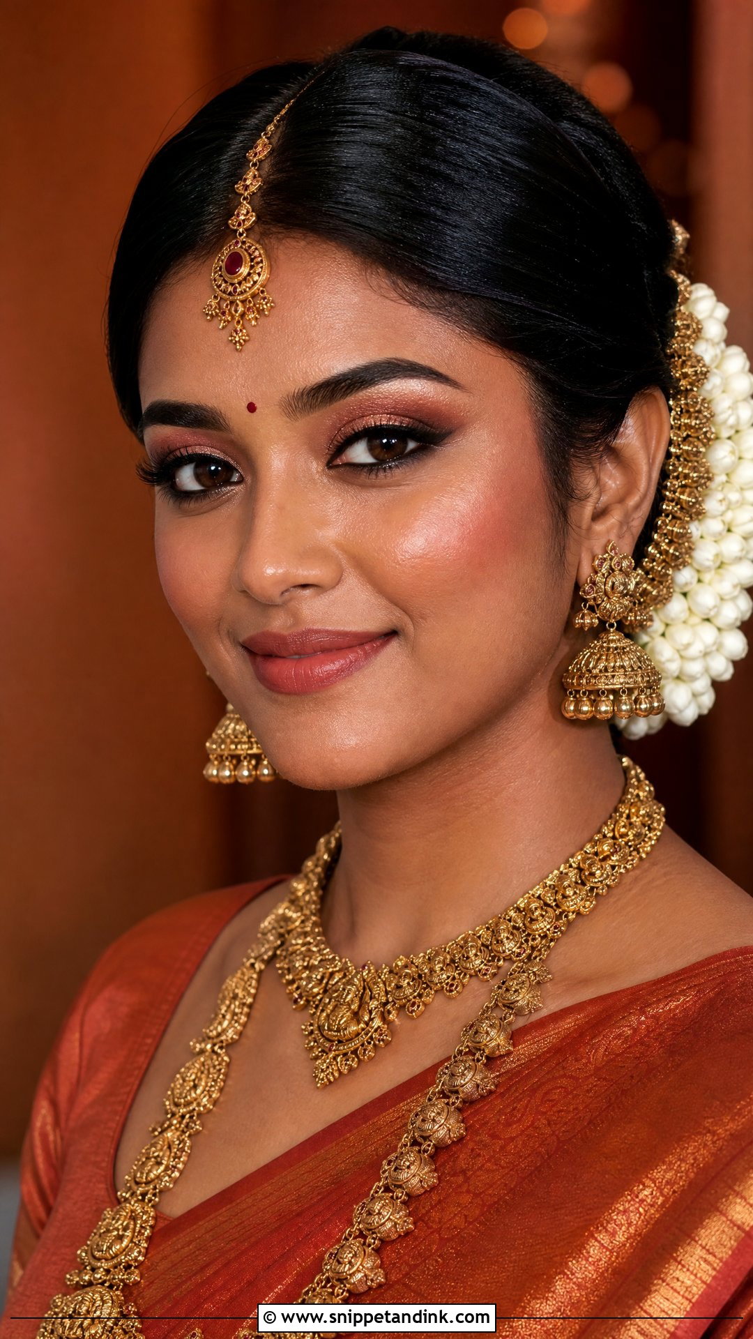 Tamil Bridal Makeup With Bronze Glow - Snippet and Ink - 20 Tamil Bridal Makeup Ideas