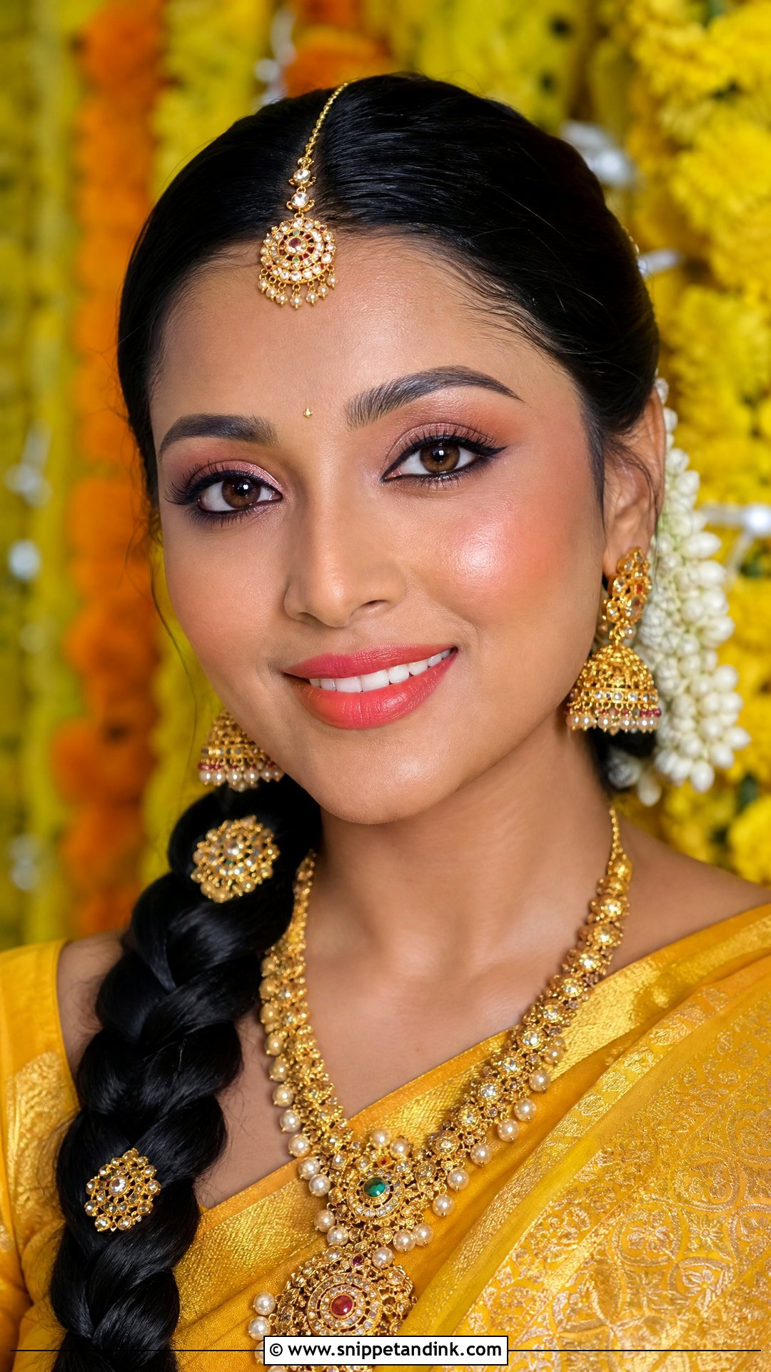 Tamil Bridal Makeup With Coral Lip - Snippet and Ink - 20 Tamil Bridal Makeup Ideas