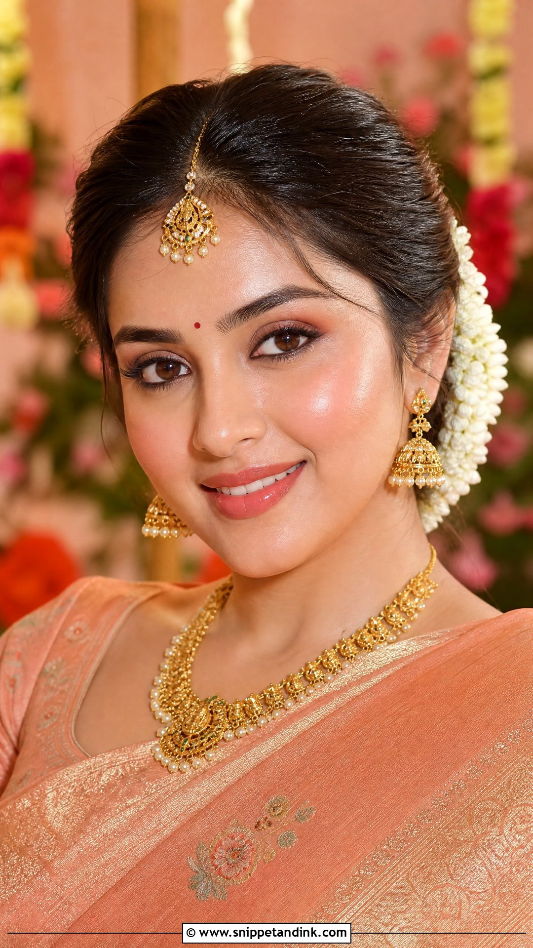Tamil Bridal Makeup With Dewy Skin - Snippet and Ink - 20 Tamil Bridal Makeup Ideas