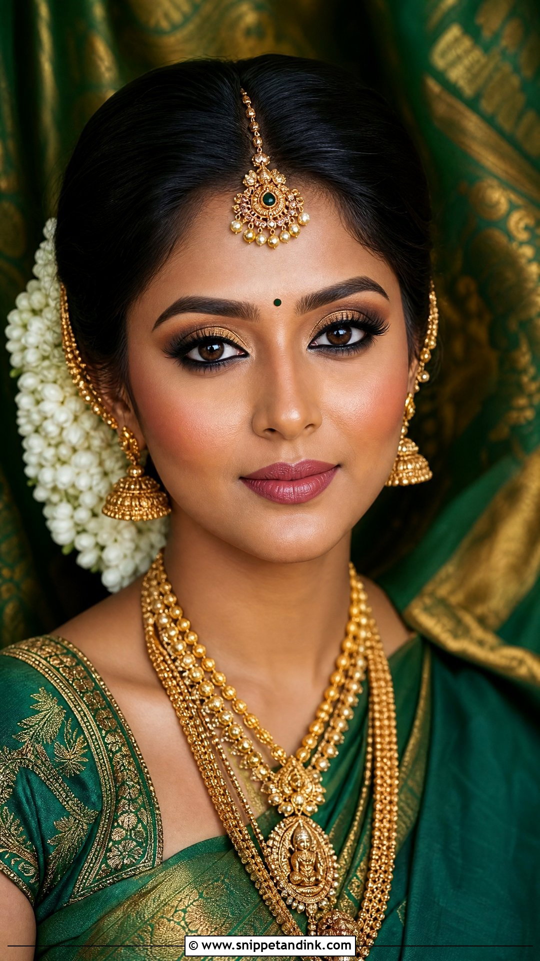 Tamil Bridal Makeup With Gold Eyeshadow - Snippet and Ink - 20 Tamil Bridal Makeup Ideas