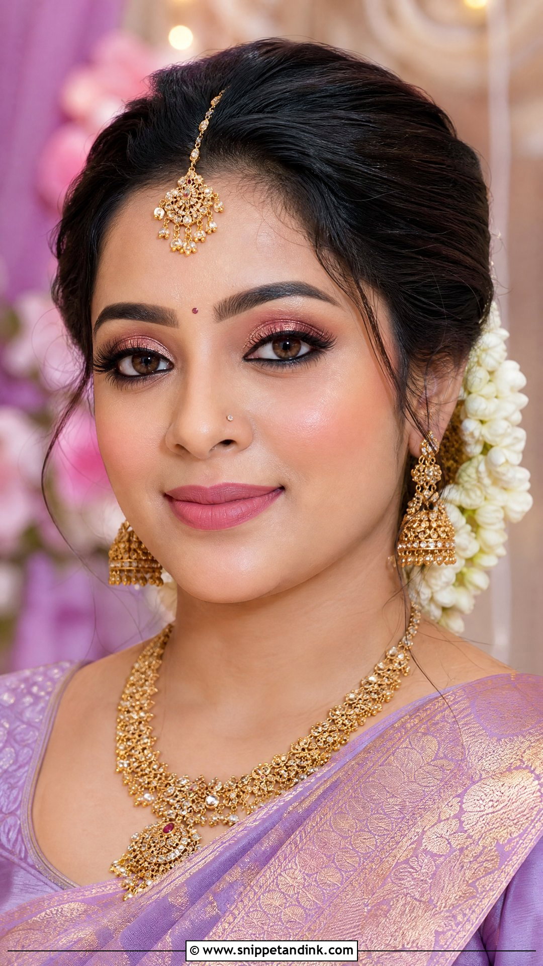 Tamil Bridal Makeup With Rose Gold Eyes - Snippet and Ink - 20 Tamil Bridal Makeup Ideas
