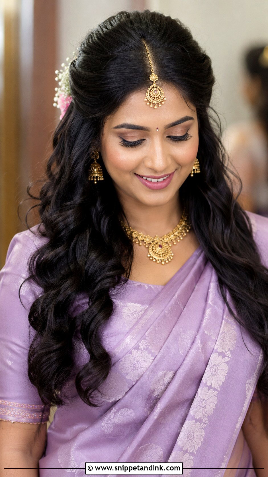 Tamil Bridal Open Hair With Curls - Snippet and Ink - 15 Tamil Bridal Hair Ideas