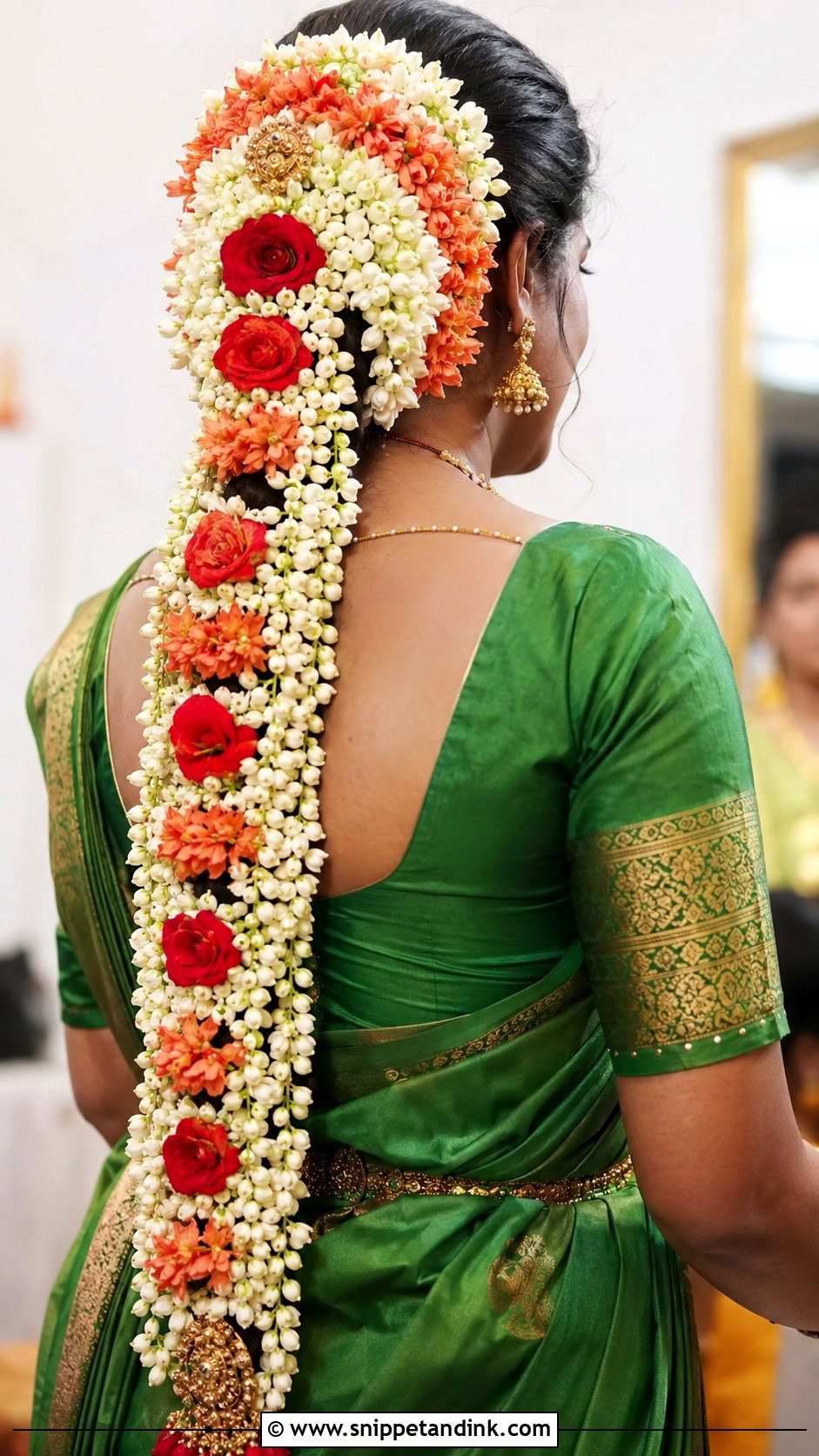 Tamil Bridal Poola Jada - Snippet and Ink - 15 Tamil Bridal Hair Ideas