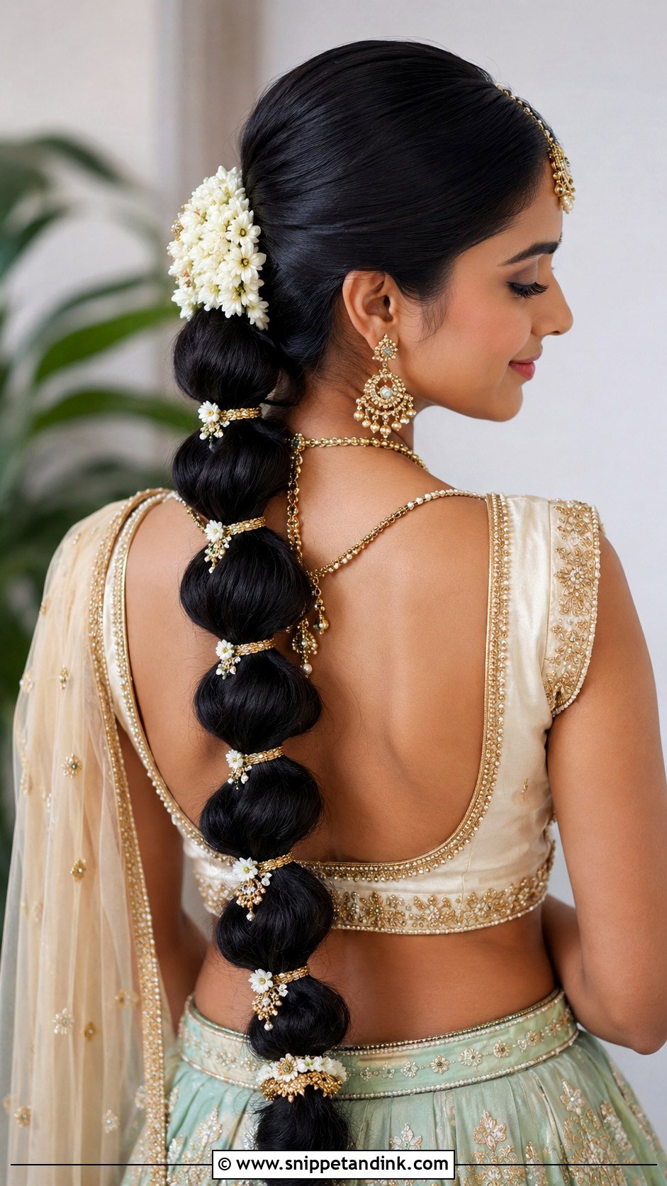 Tamil Bridesmaid Bubble Braid - Snippet and Ink - 20 Tamil Bridesmaid Hairstyle Ideas