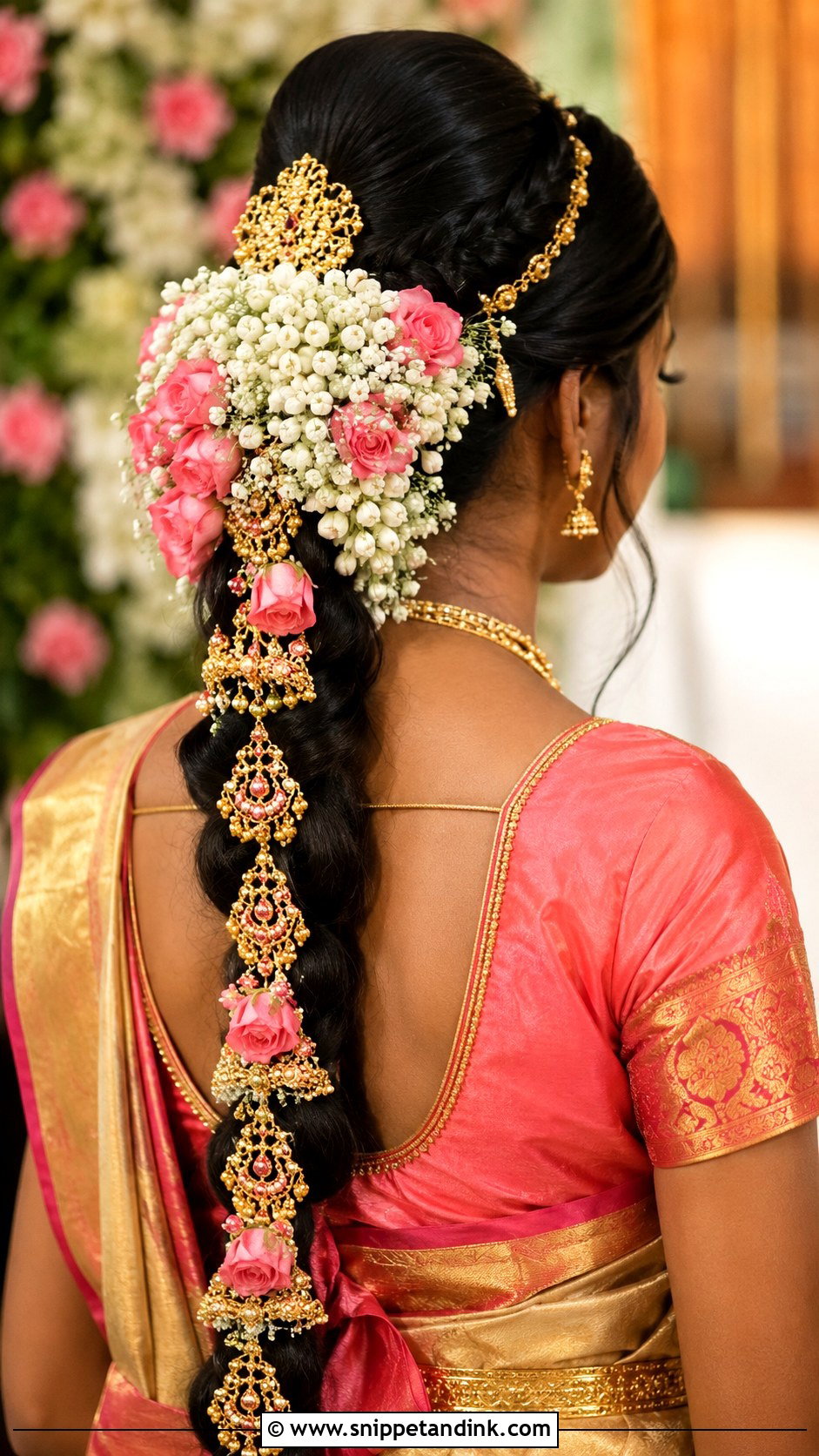 Tamil Bridesmaid Poola Jada Braid - Snippet and Ink - 20 Tamil Bridesmaid Hairstyle Ideas