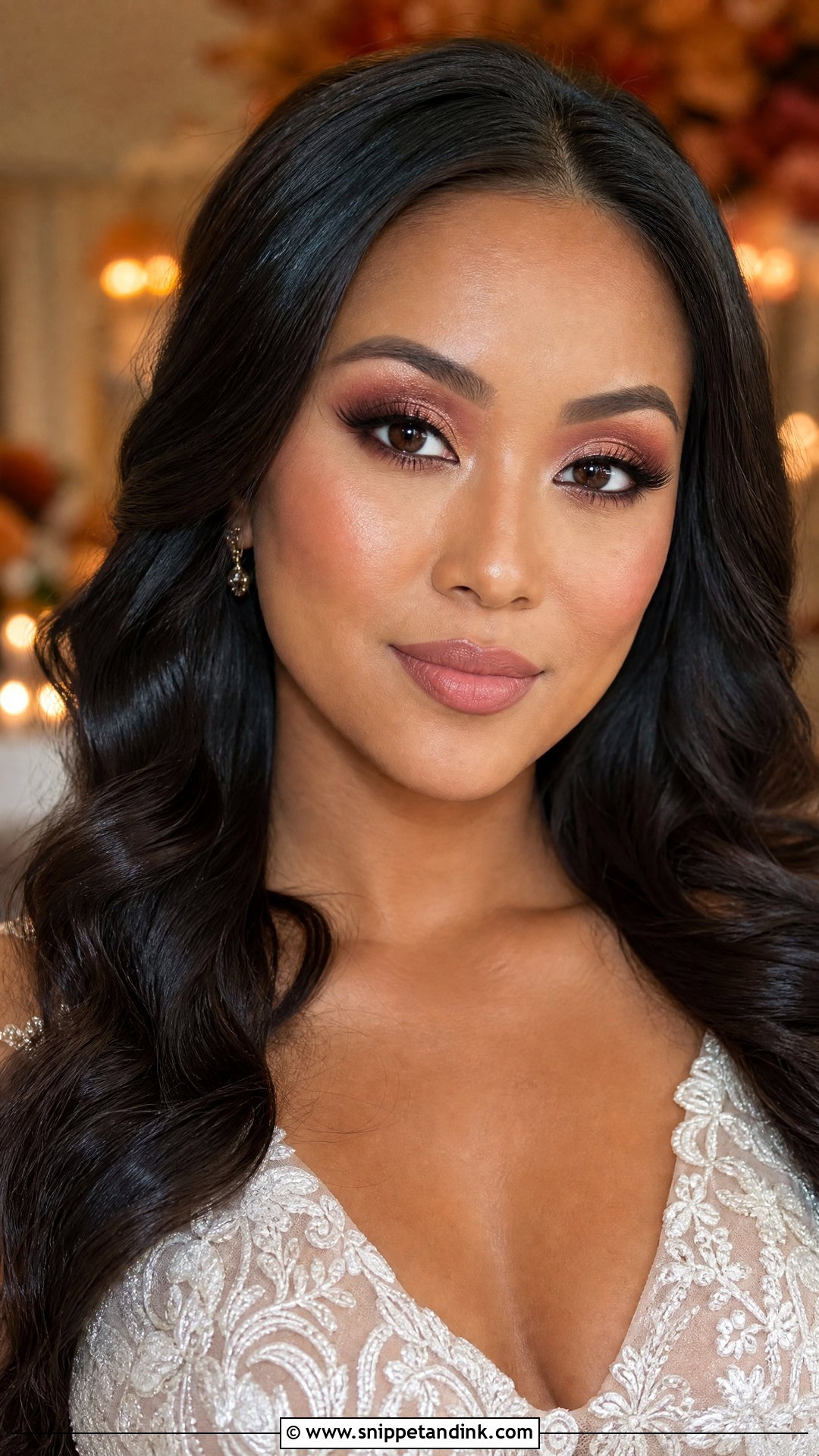 Tan Skin Wedding Makeup With Burgundy Eyes - Snippet and Ink - 20 Wedding Makeup Tan Skin Ideas