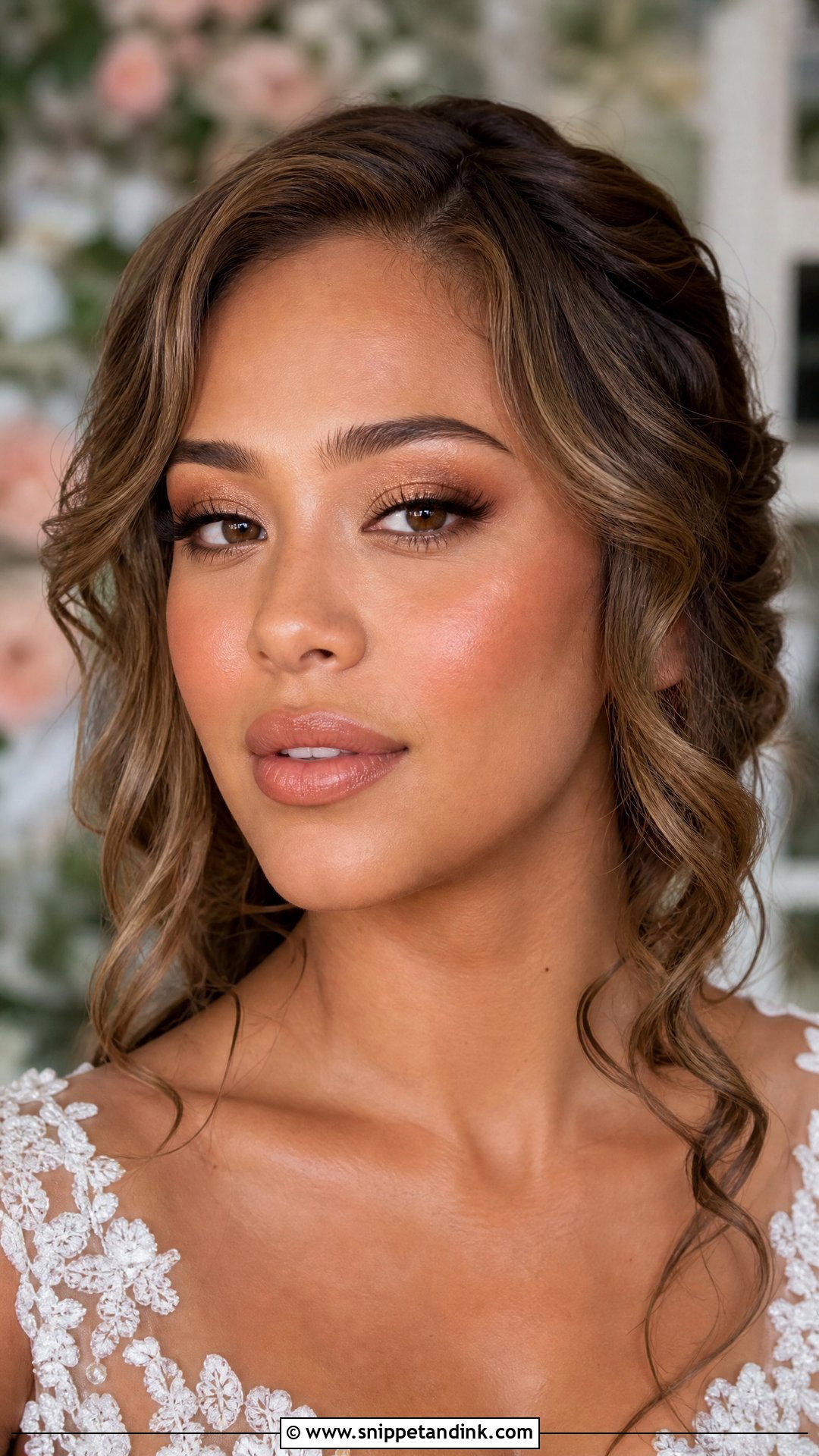 Tan Skin Wedding Makeup With Peach Blush - Snippet and Ink - 20 Wedding Makeup Tan Skin Ideas
