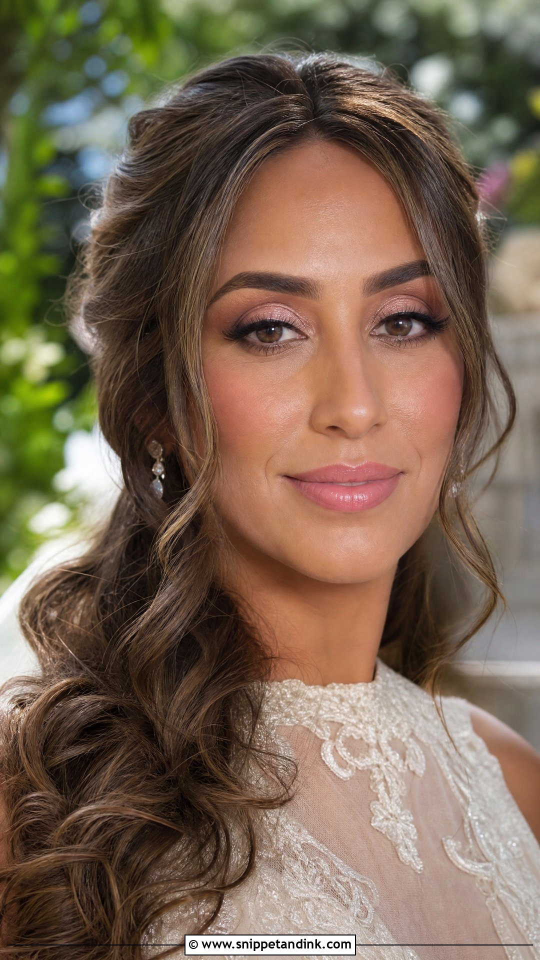 Tan Skin Wedding Makeup With Pink Lip - Snippet and Ink - 20 Wedding Makeup Tan Skin Ideas