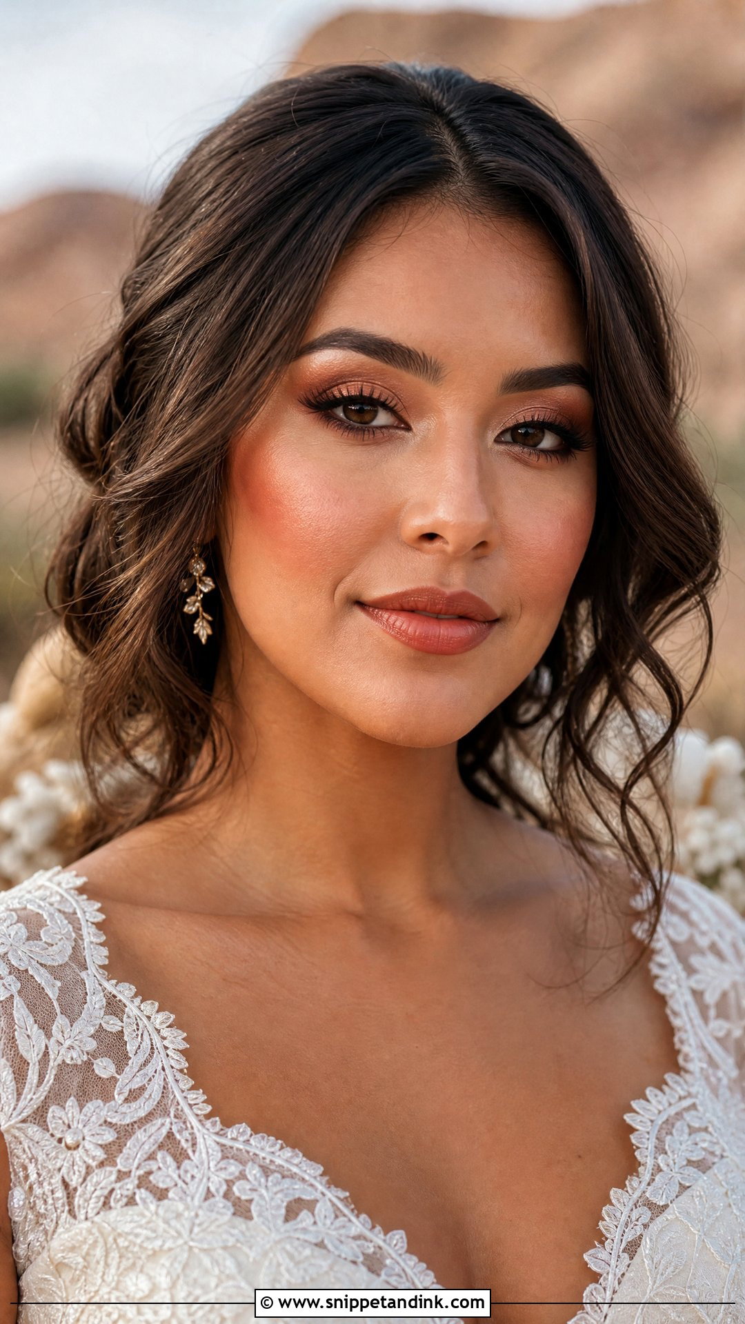 Tan Skin Wedding Makeup With Terracotta Blush - Snippet and Ink - 20 Wedding Makeup Tan Skin Ideas