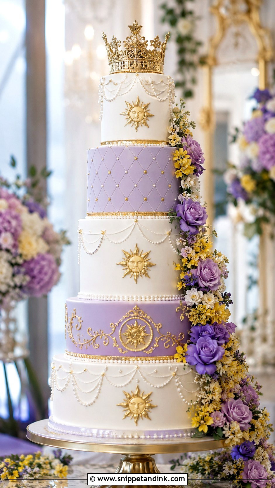 Tangled Crown Wedding Cake - Snippet and Ink - 20 Tangled Theme Wedding Cake Ideas