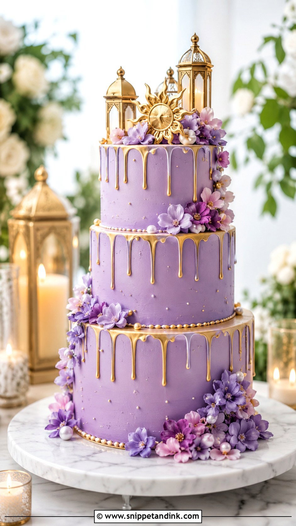 Tangled Drip Wedding Cake - Snippet and Ink - 20 Tangled Theme Wedding Cake Ideas
