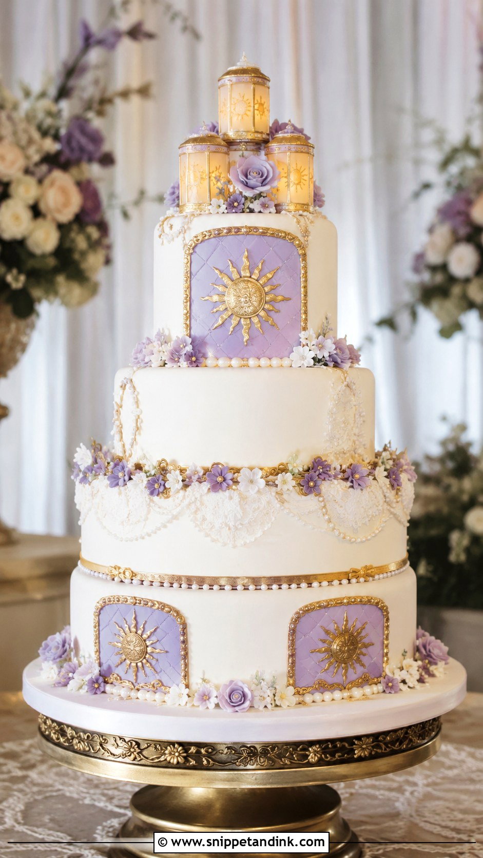 Tangled Fondant Wedding Cake - Snippet and Ink - 20 Tangled Theme Wedding Cake Ideas