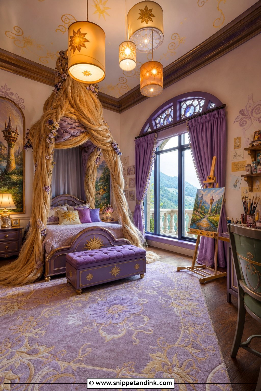 Tangled Tower Retreat - Snippet and Ink - 25 Disney Bedroom Ideas for Magical Spaces