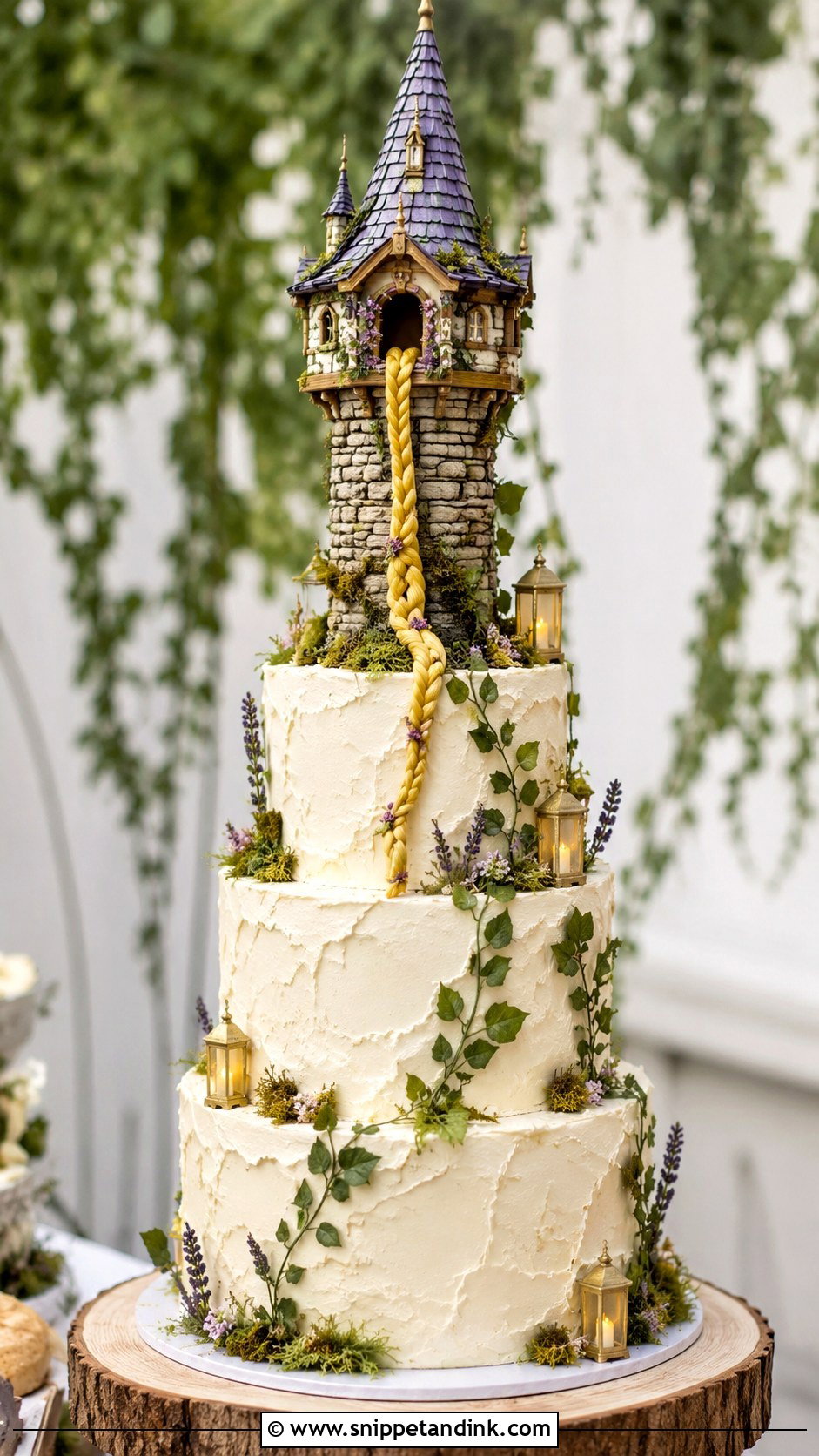 Tangled Tower Wedding Cake - Snippet and Ink - 20 Tangled Theme Wedding Cake Ideas