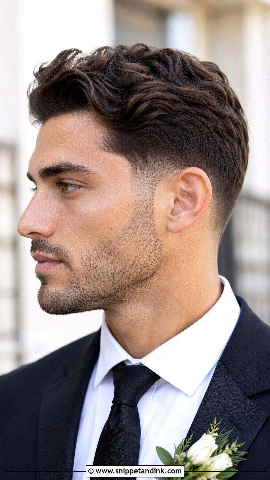 Taper Fade Wedding Hairstyle For Men - Snippet and Ink - 15 Men Wedding Hairstyle Ideas