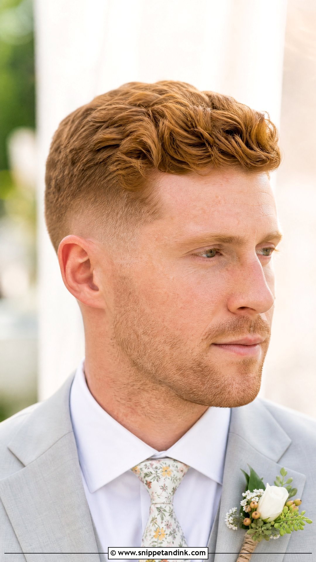 Taper Fade With Stubble - Snippet and Ink - 20 Groom Hairstyle Men Wedding with Beard Ideas