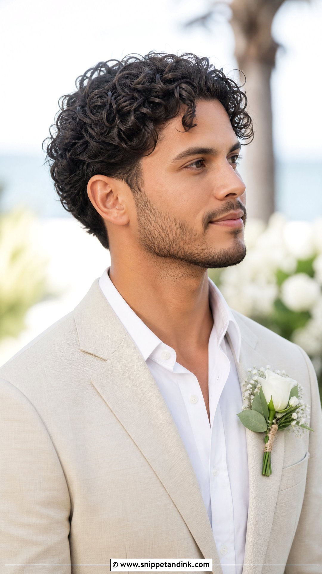Tapered Curly Groom Wedding Hairstyle - Snippet and Ink - 15 Groom Wedding Hairstyle Men Ideas