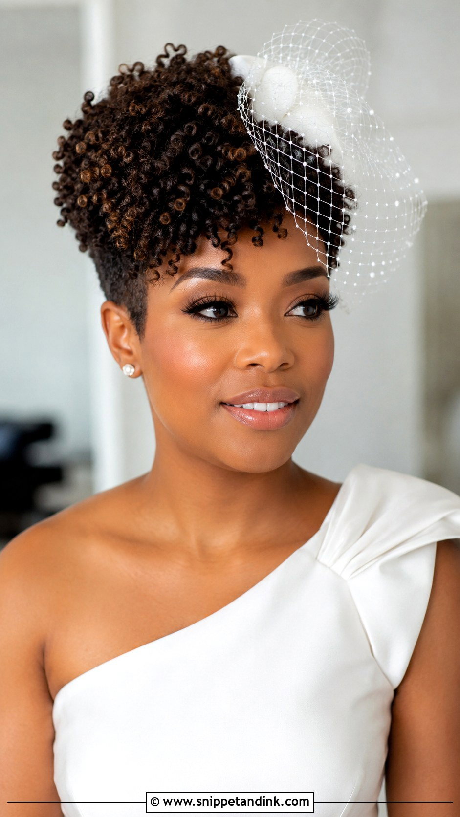 Tapered Cut With Rod Set Curls - Snippet and Ink - 30 Natural Hair Bride Ideas