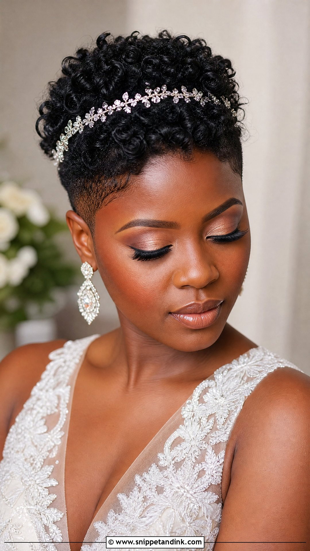 Tapered Cut With Sculpted Curls - Snippet and Ink - 20 Black Bridal Hair Ideas
