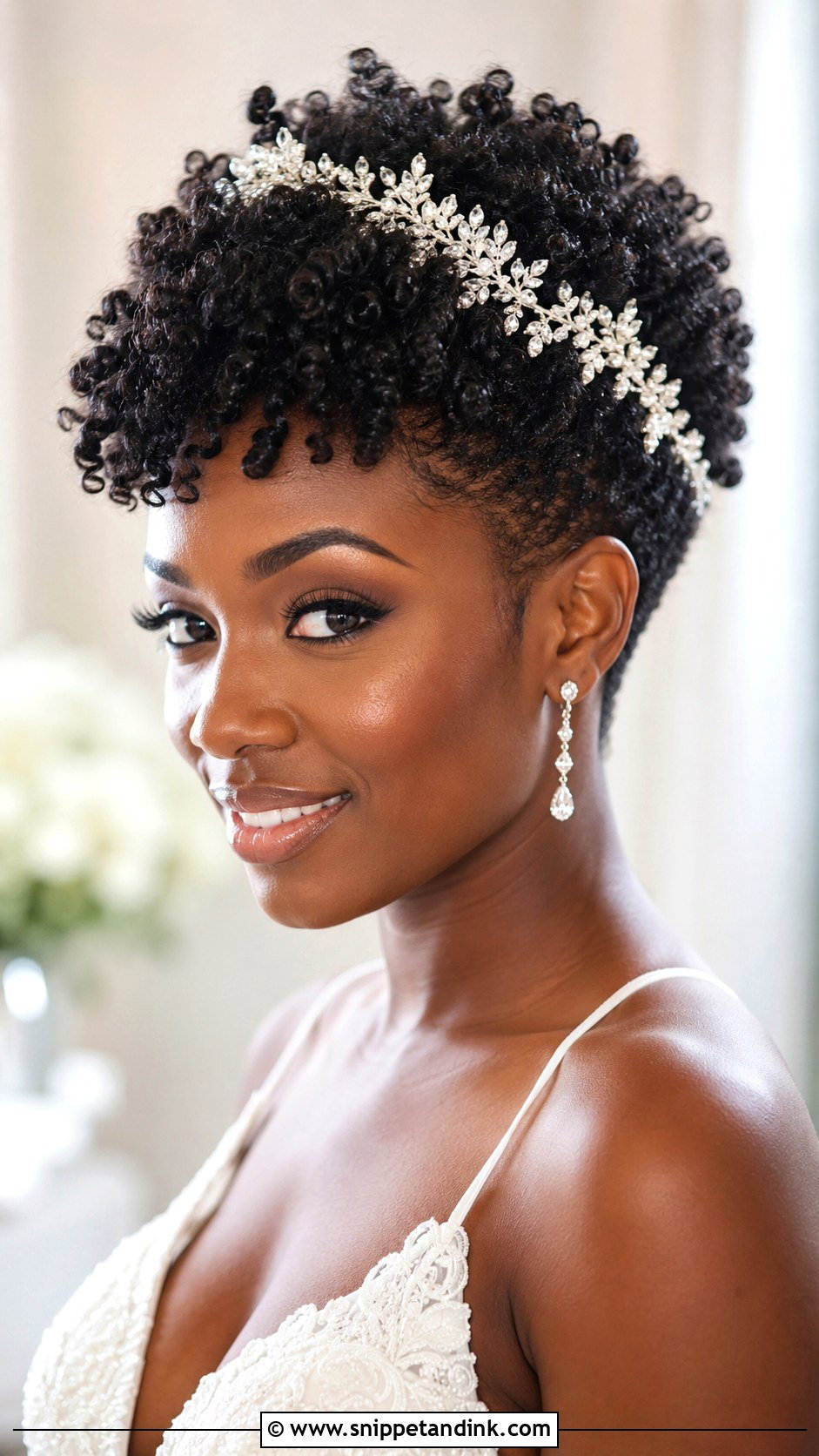 Tapered Cut with Defined Curls - Snippet and Ink - 20 Bride Hairstyles for Black Women