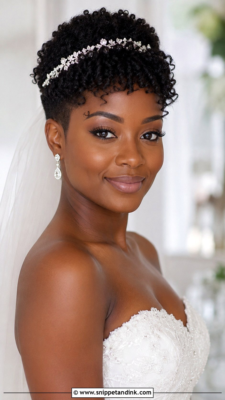 Tapered Natural Cut Bridal Look - Snippet and Ink - 25 Wedding Hairstyles for Black Women
