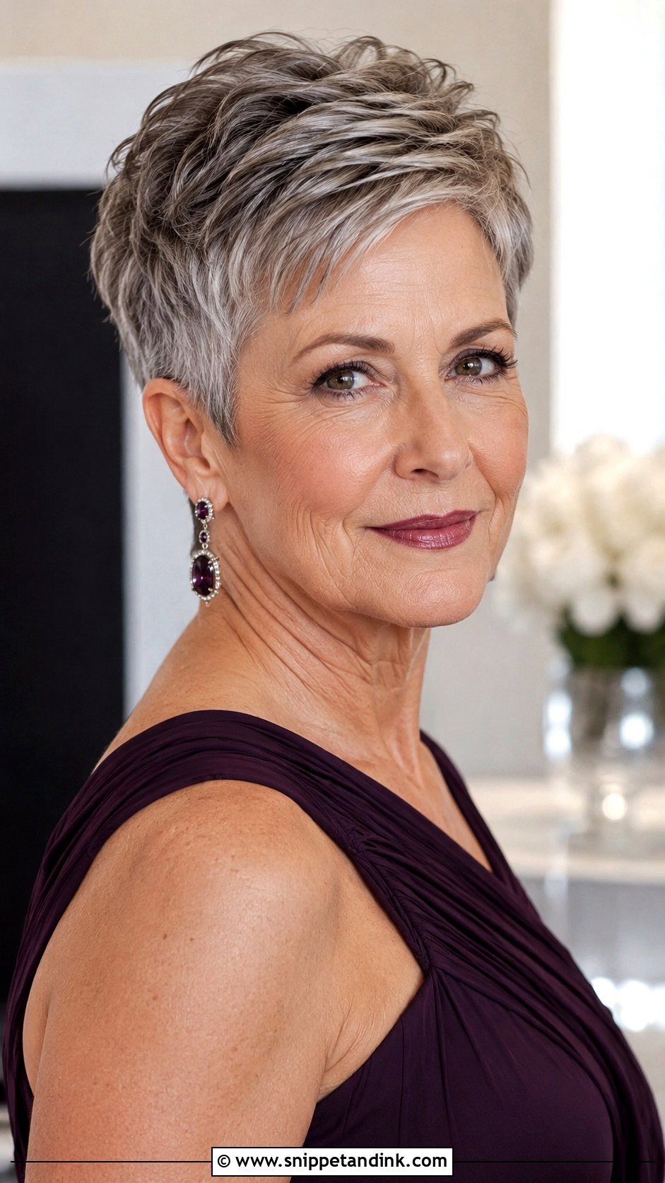Tapered Pixie Cut for Older Women - Snippet and Ink - 25 Mother of the Bride Short Hair Ideas