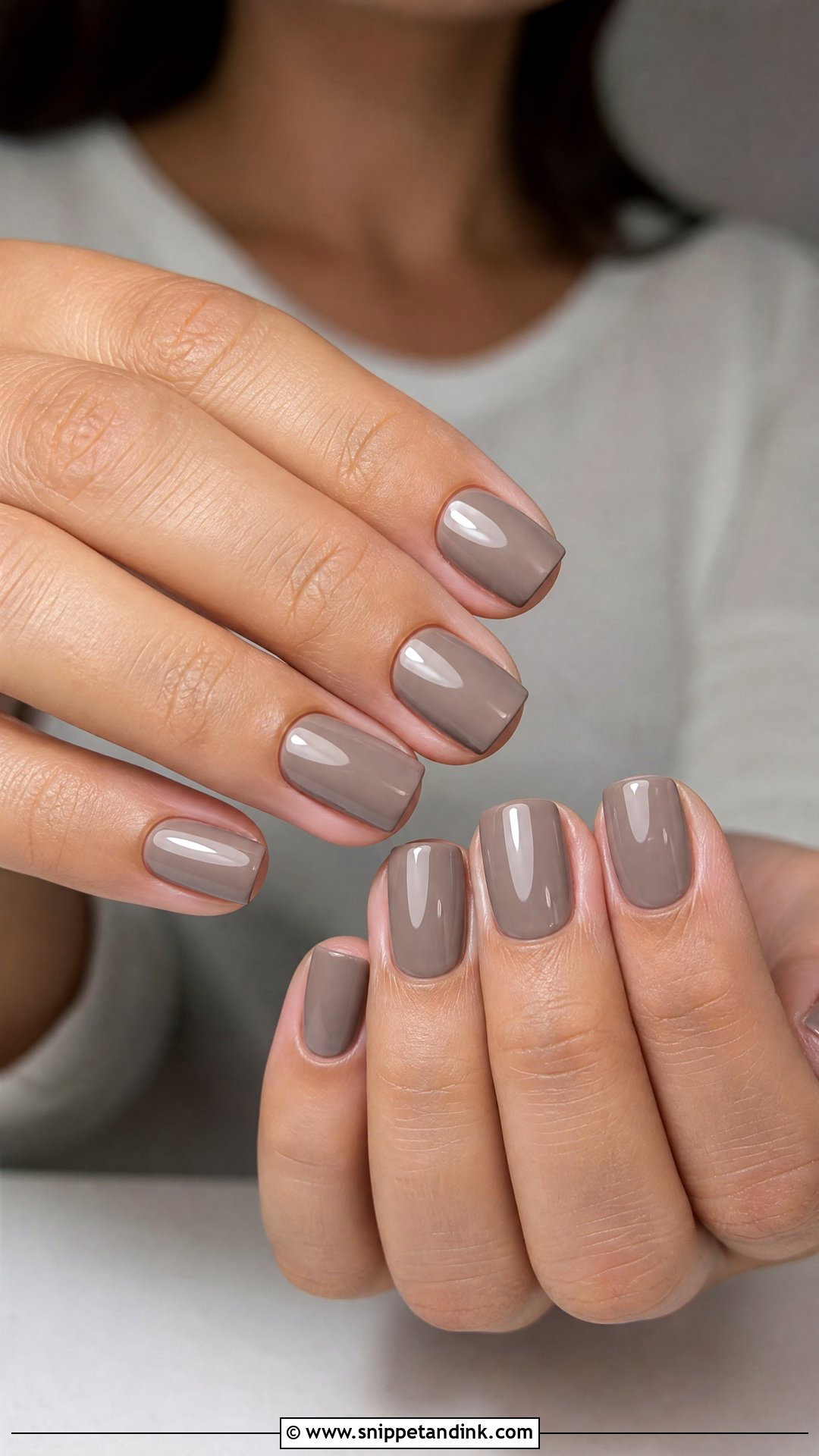 Taupe Glossy Nails - Snippet and Ink - 25 Classy Nails for Wedding Guest