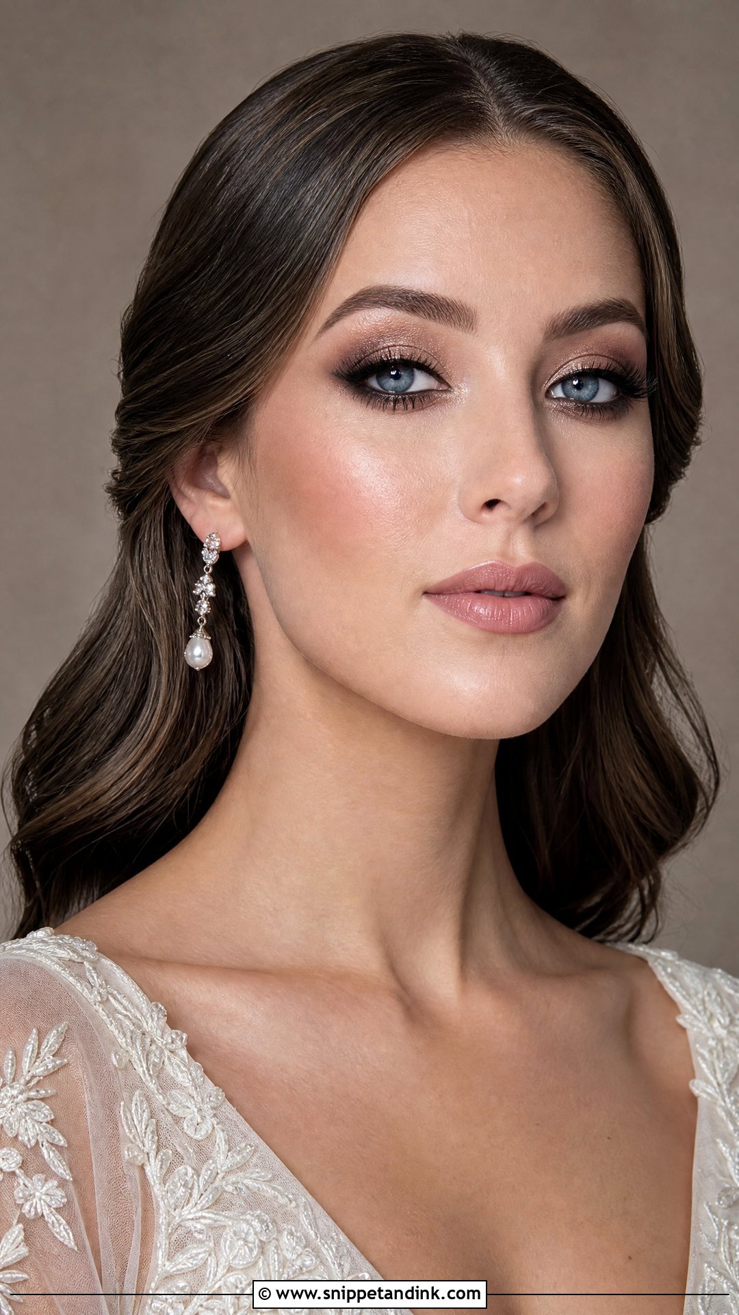 Taupe Smokey Wedding Makeup For Blue Eyes - Snippet and Ink - 25 Full Glam Wedding Makeup for Blue Eyes
