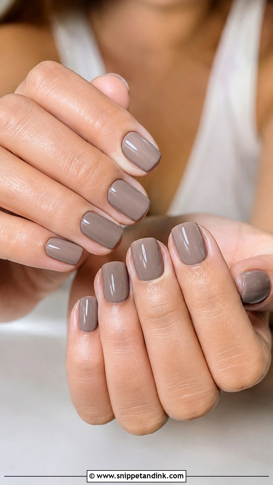 Taupe Square Nails - Snippet and Ink - 30 Nails for Wedding Guest