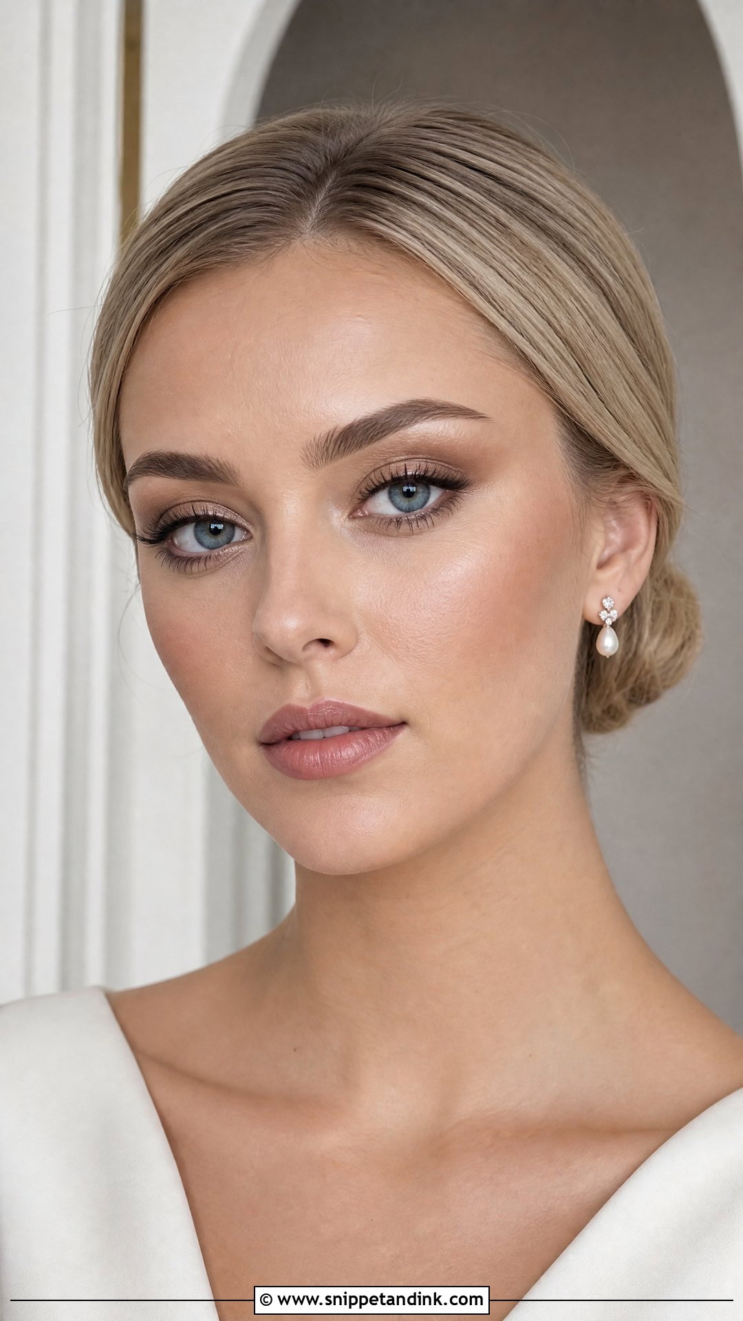Taupe Wedding Makeup for Blue Eyes - Snippet and Ink - 20 Glowy Wedding Makeup for Blue Eyes