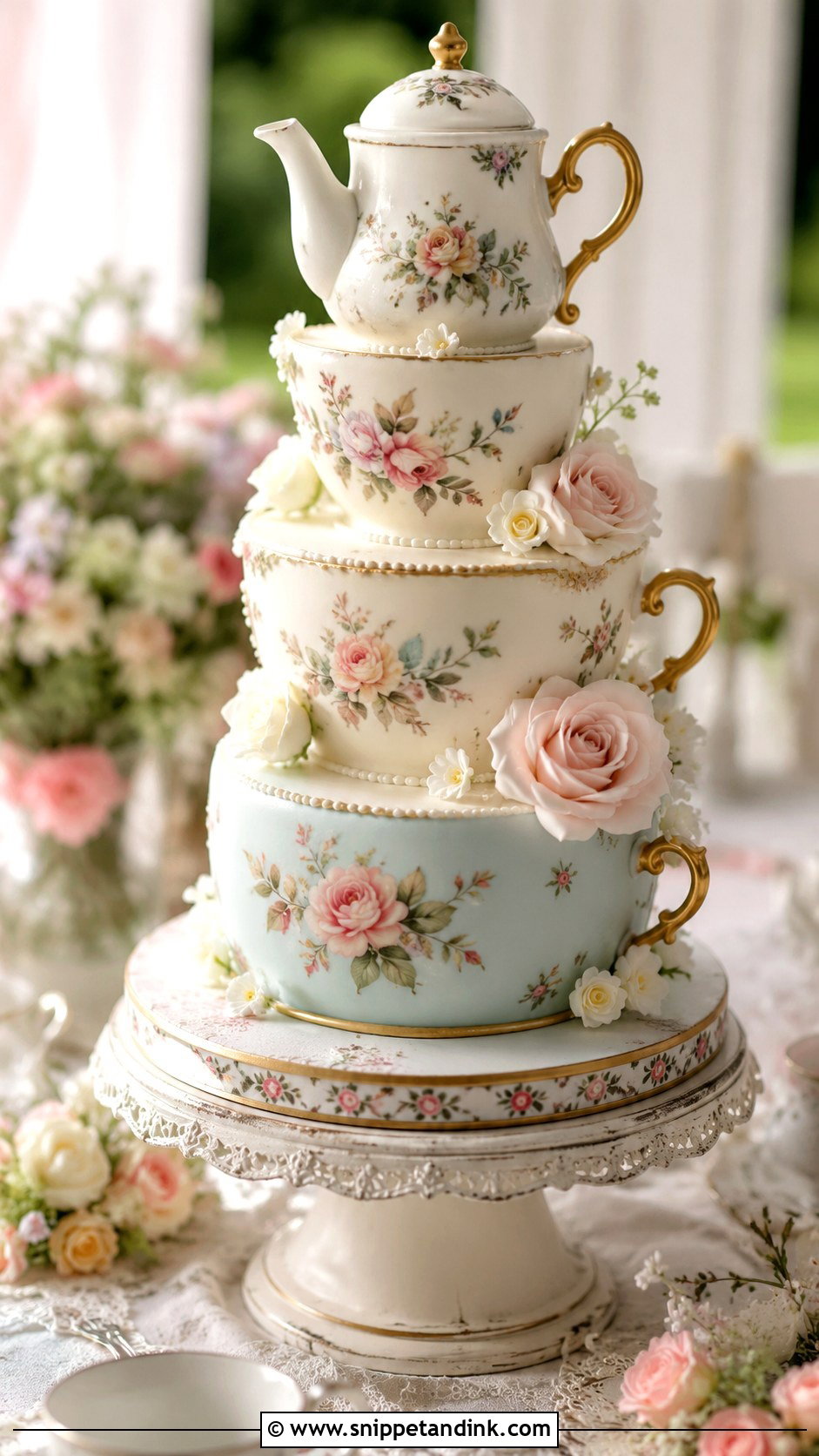 Teacup Wedding Cake - Snippet and Ink - 30 Novelty Wedding Cakes