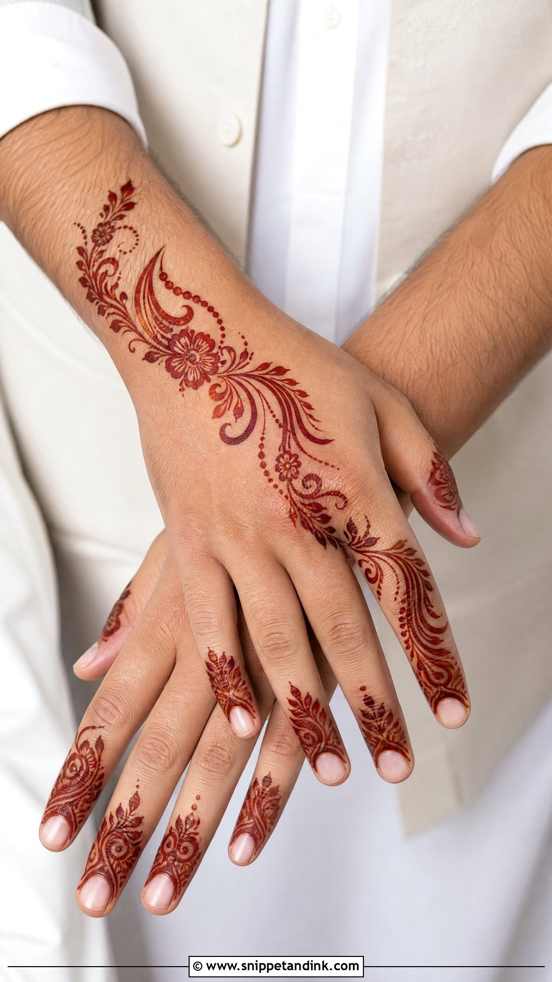 Team Groom Arabic Trail Mehndi Design - Snippet and Ink - 25 Team Groom Mehndi Design Ideas