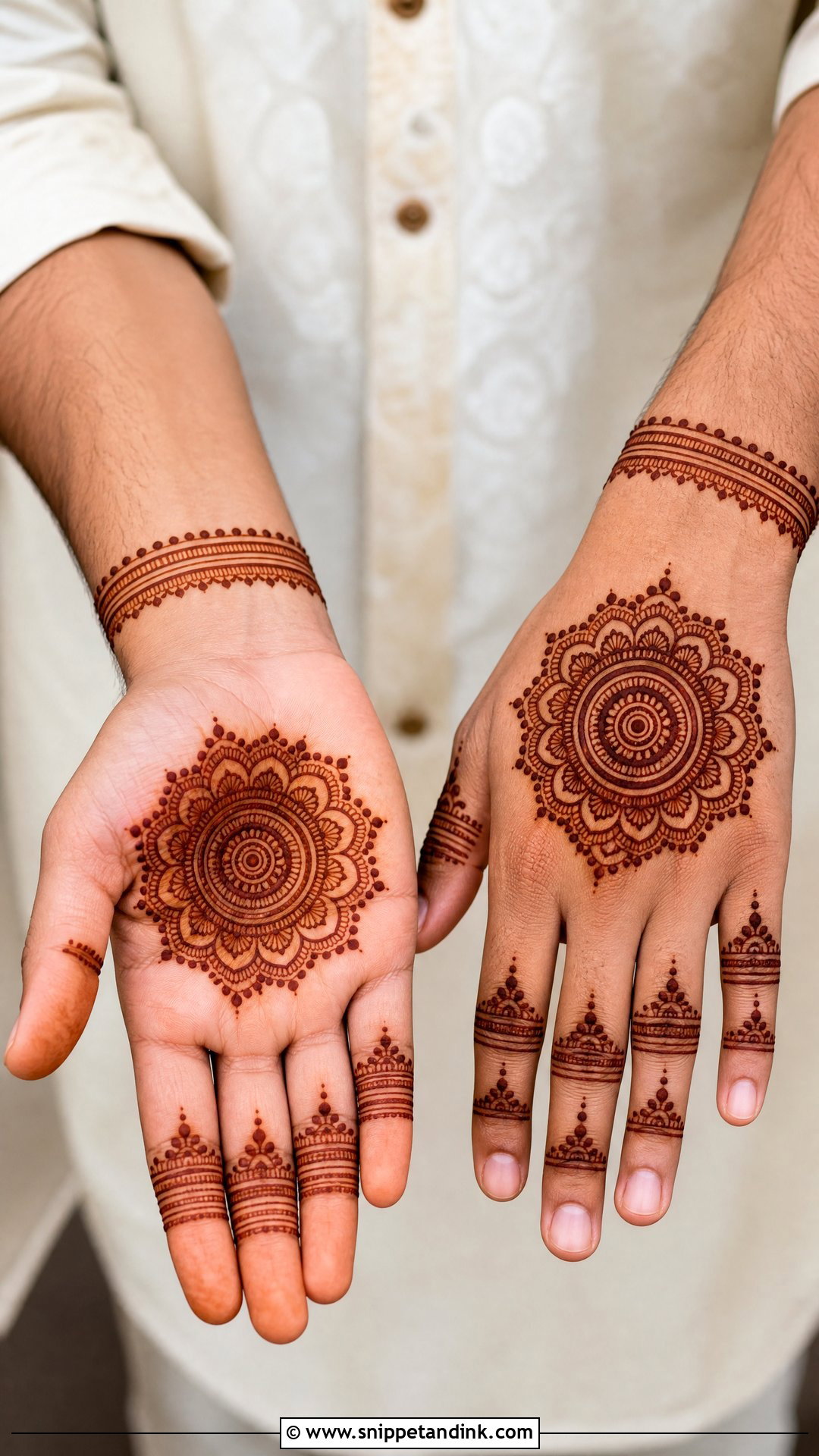 Team Groom Simple Mandala Mehndi Design - Snippet and Ink - 25 Team Groom Mehndi Design Ideas
